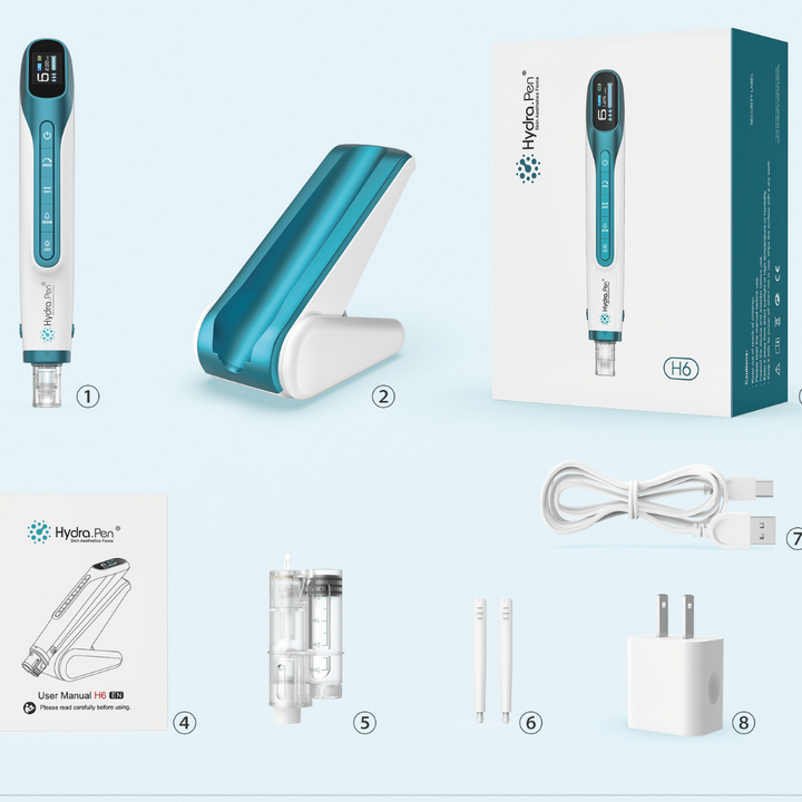 What is in the box for Hydra Pen H6 Advanced Serum Infusion Microneedling Pen