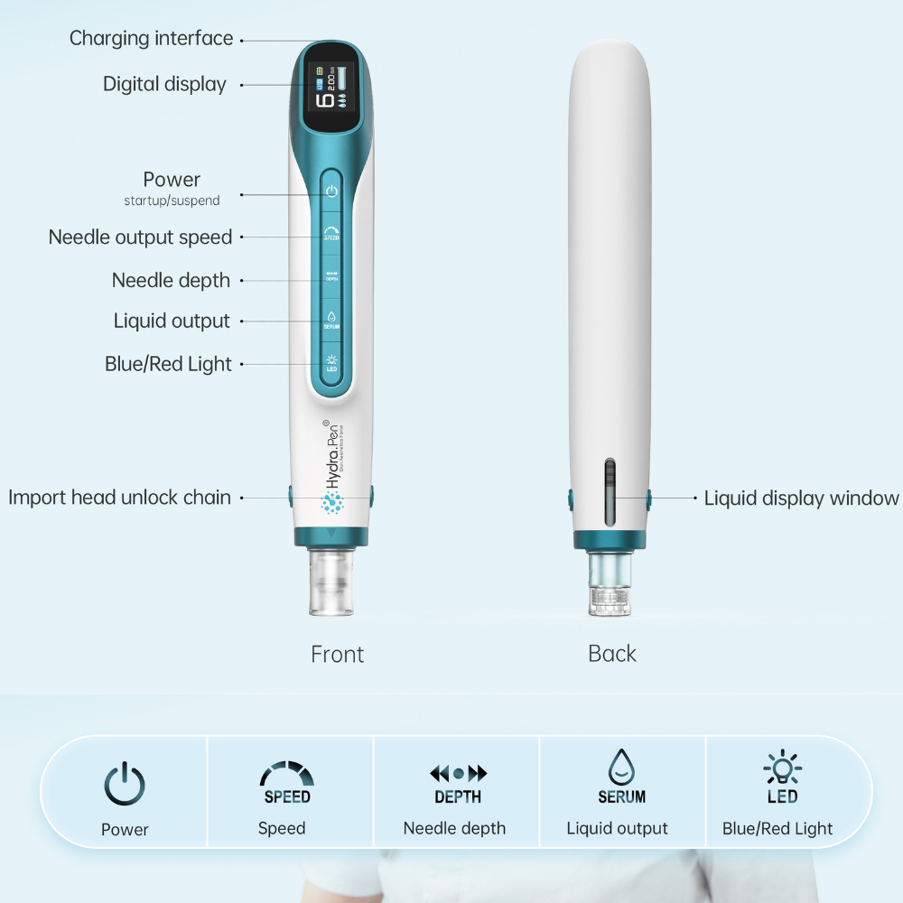 Functions on Hydra Pen H6 Advanced Serum Infusion Microneedling Pen