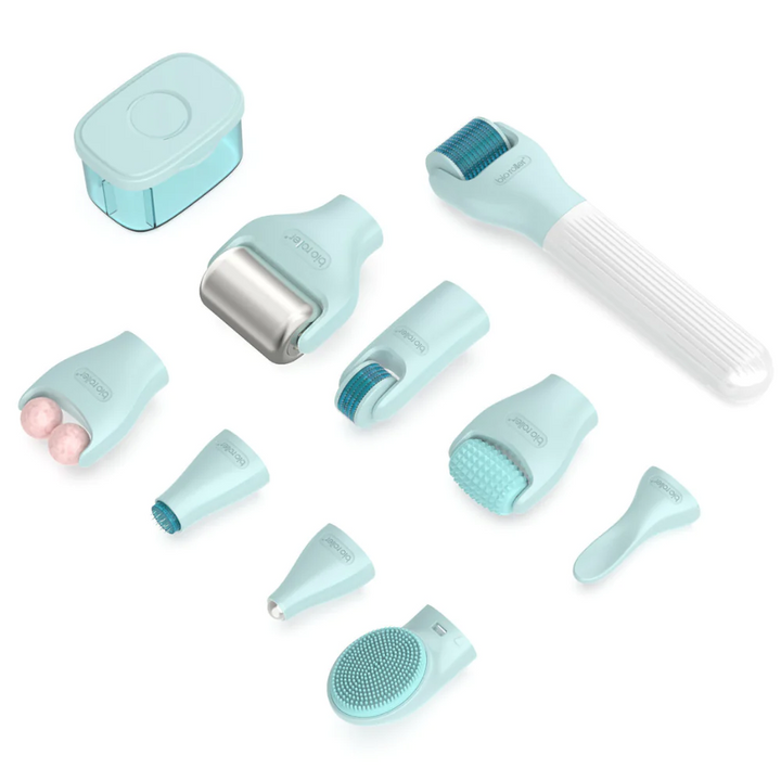 9 different rollers head in Bio Roller G10 10-in-1 Ultimate Derma Rolling Kit