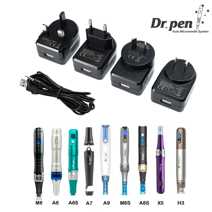 Charging adapters & cable for different Dr. Pen microneedling M8, A6, A6s, A7, A9, M8s, A8s, X5, H3