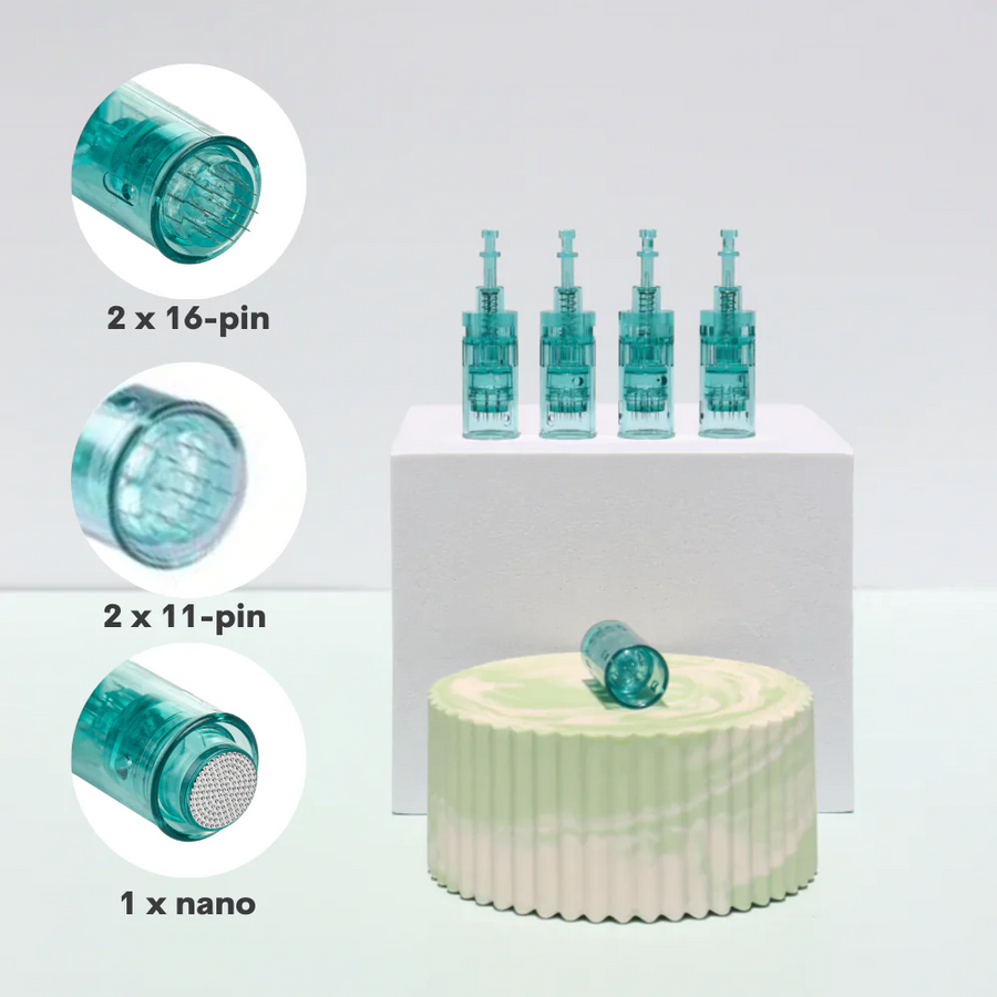 Dr. Pen A6S Face Combo Cartridges (5-pack) with 2 x 16 pin, 2 x 11 pin, 1 x nano pin