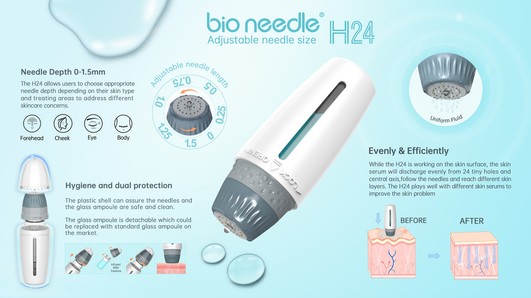 Benefits of Dr. Pen Bio Needle H24 Hydra Adjustable Derma Stamp