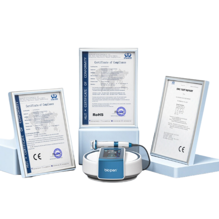Certificates of Bio Pen T6 Professional Radio Frequency Skin Tightening and Lifting Device.