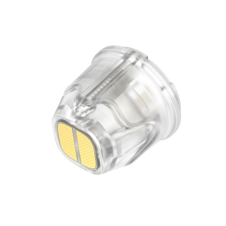 Bio Pen Q2 Nano Replacement Cartridge – clear plastic cartridge with gold nanochip surface, designed for gentle, non-invasive nano-needling