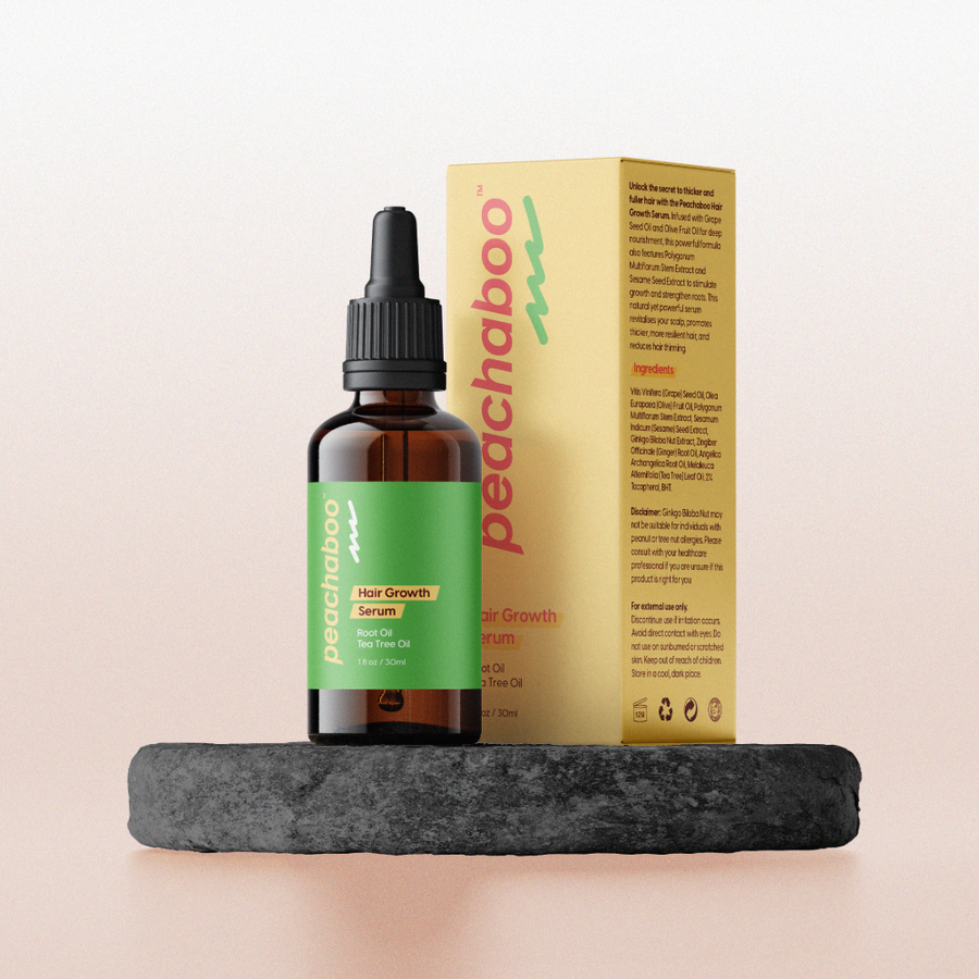 Close up shot of Peachaboo Hair Growth Serum