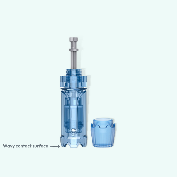  Wavy contact surface & needle protection cap of 24 Pin Replacement Cartridges for A9W PowerDerm