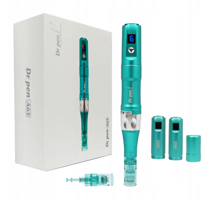 Image of Dr. Pen Ultima A6S Professional Plus Microneedling Pen & its packaging 