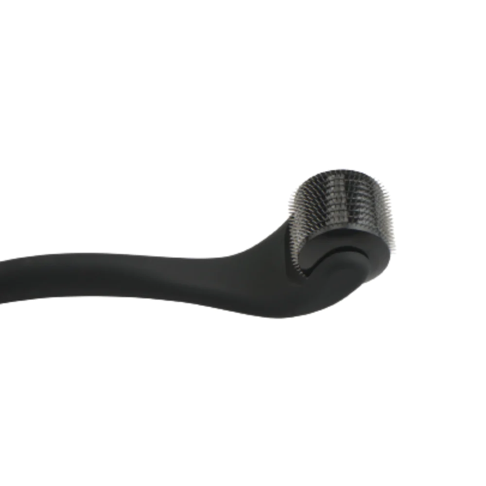 close up view of beard growth derma roller 