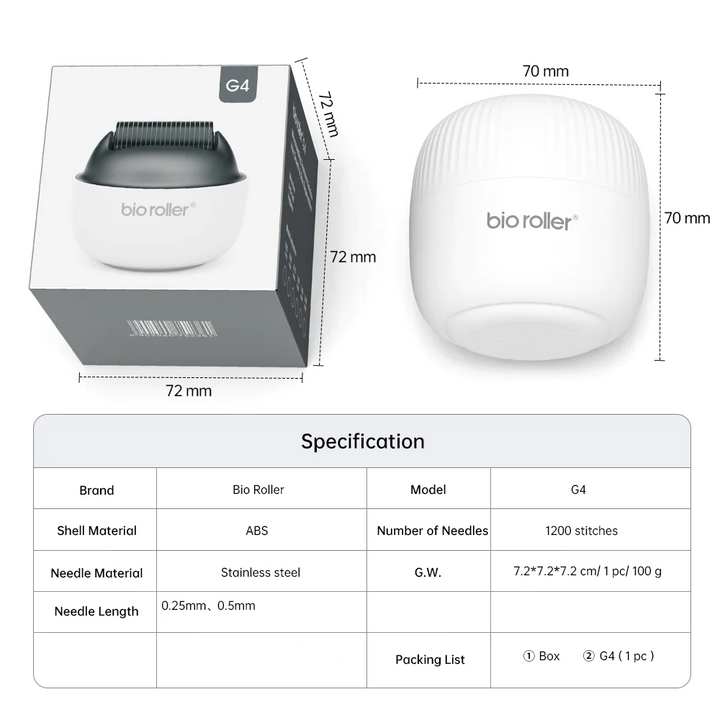 Dimension & specification of Bio Roller G4