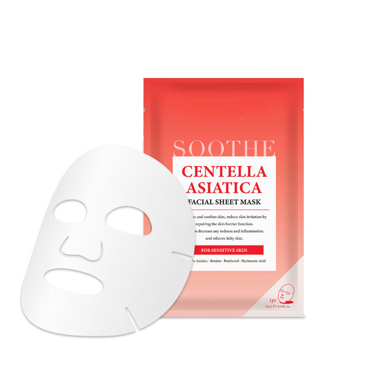 Close up image of Centella Asiatica Soothing Facial Mask (4-pack)