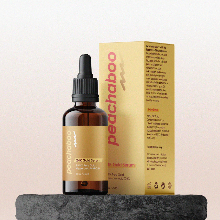Peachaboo 24K Gold Anti-Aging Serum delivers powerful results in combating visible signs of aging