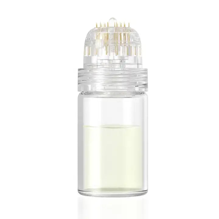 Close up image of Hydra Needle HN20 Derma Stamp with 5ml vial for serum