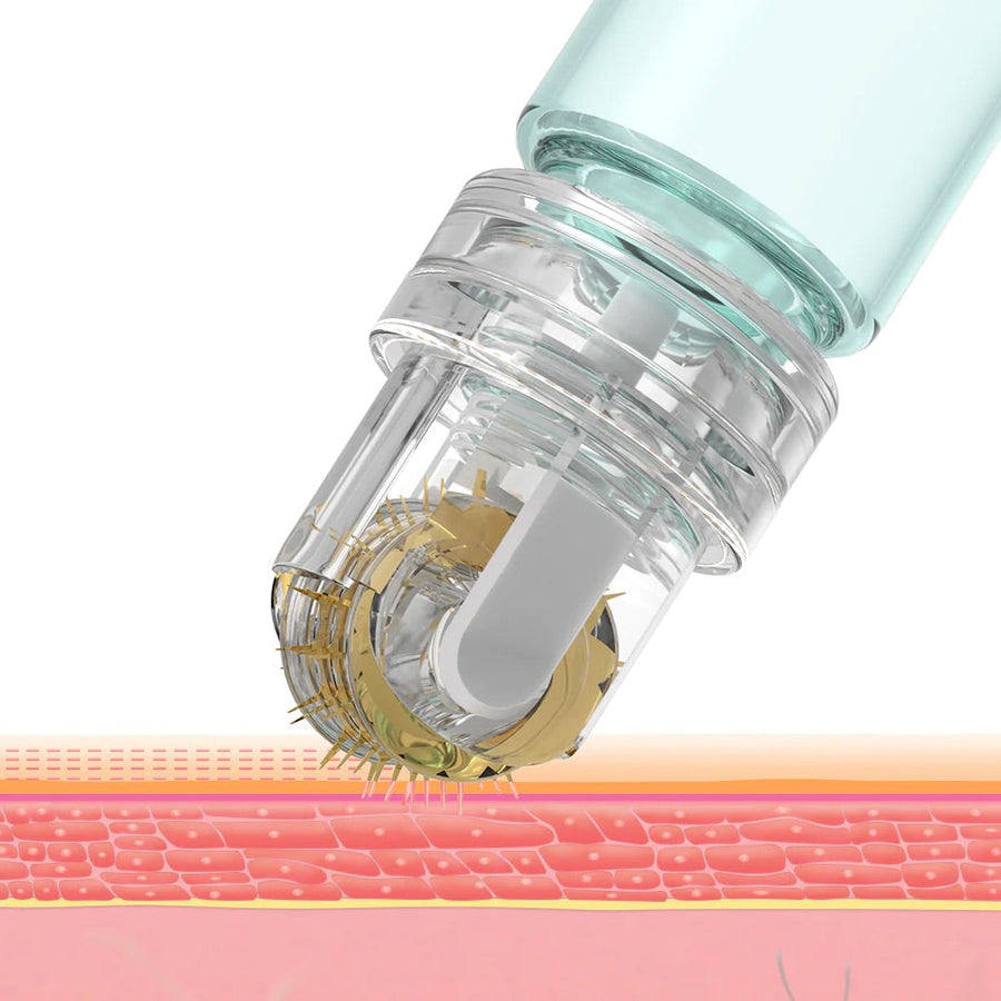 Close up image of Dr. Pen Hydra Roller 64 Pin Derma Rolling Tool